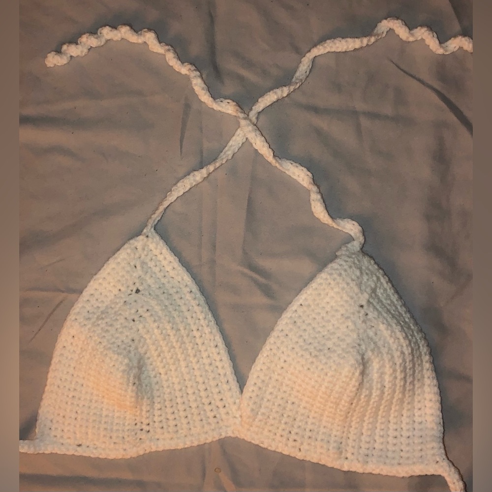 White crochet bikini/festival top